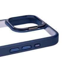 iPhone 15 Pro Kılıf Kamera Lens Korumalı Standlı Klon Lensli Kapak Kılıf