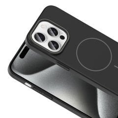 iPhone 15 Pro Kılıf Kablosuz Şarj Özellikli Ruby Silikon Kapak