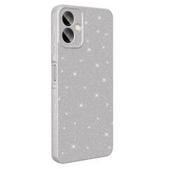 Samsung Galaxy A06 Kılıf Kamera Korumalı Simli Lüks Koton Kapak