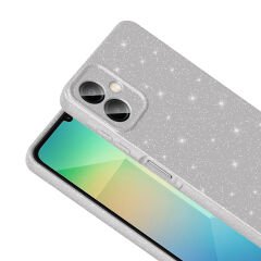 Samsung Galaxy A06 Kılıf Kamera Korumalı Simli Lüks Koton Kapak