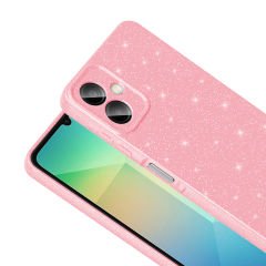 Samsung Galaxy A06 Kılıf Kamera Korumalı Simli Lüks Koton Kapak