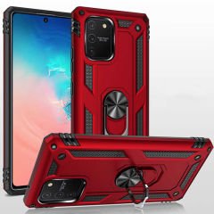 Samsung Galaxy A91 (S10 Lite) Kılıf Vega Tank Sert Yüzüklü Standlı Zırh Koruma Kapak