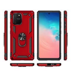 Samsung Galaxy A91 (S10 Lite) Kılıf Vega Tank Sert Yüzüklü Standlı Zırh Koruma Kapak