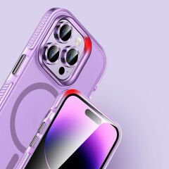 iPhone 15 Pro Kılıf Airbagli Magsafe Wireless Şarj Özellikli Klaptika Kapak Kılıf