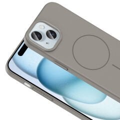 iPhone 15 Kılıf Kablosuz Şarj Özellikli Ruby Silikon Kapak