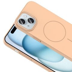 iPhone 15 Kılıf Kablosuz Şarj Özellikli Ruby Silikon Kapak