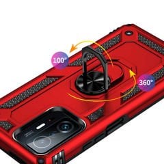 Xiaomi Mi 11T Pro 5G Kılıf Vega Tank Sert Yüzüklü Standlı Zırh Koruma Kapak