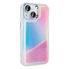 iPhone 13 Kılıf Airbagli Renkli Arka Yüzey Boncuk Tasarımlı Kumul Kapak