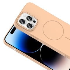 iPhone 14 Pro Max Kılıf Kablosuz Şarj Özellikli Ruby Silikon Kapak