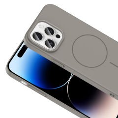 iPhone 14 Pro Max Kılıf Kablosuz Şarj Özellikli Ruby Silikon Kapak