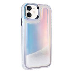 iPhone 12 Kılıf Airbagli Renkli Arka Yüzey Boncuk Tasarımlı Kumul Kapak