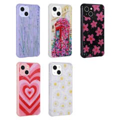 iPhone 13 Kılıf Simli Desenli Kamera Korumalı Parlak Popy Kapak