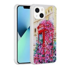 iPhone 13 Kılıf Simli Desenli Kamera Korumalı Parlak Popy Kapak