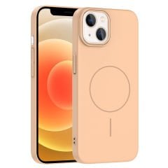 iPhone 14 Kılıf Kablosuz Şarj Özellikli Ruby Silikon Kapak