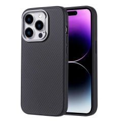 iPhone 15 Pro Kılıf Magsafe Şarj Özellikli Karbon Fiber Görünümlü Troy Kapak