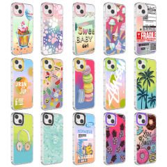 iPhone 13 Kılıf Kamera Korumalı Renkli Desenli Sert Silikon  Korn Kapak