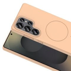 Samsung Galaxy S25 Ultra Kılıf Kablosuz Şarj Özellikli Ruby Silikon Kapak