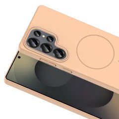 Samsung Galaxy S25 Ultra Kılıf Kablosuz Şarj Özellikli Ruby Silikon Kapak