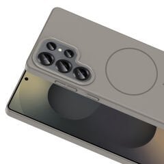 Samsung Galaxy S25 Ultra Kılıf Kablosuz Şarj Özellikli Ruby Silikon Kapak