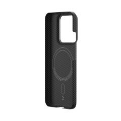 Xiaomi Mi 14 Kılıf Magsafe Şarj Özellikli 600D Kevlar Krek Karbon Kapak