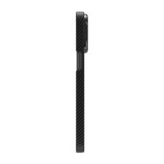 iPhone 15 Pro Kılıf Magsafe Şarj Özellikli 600D Kevlar Krek Karbon Standlı Kapak