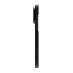 iPhone 15 Pro Kılıf Magsafe Şarj Özellikli 600D Kevlar Krek Karbon Standlı Kapak