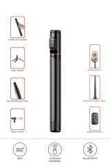 C10 Çok Amaçlı Tripod Kumandalı Selfie Çubuğu 183 Cm Siyah