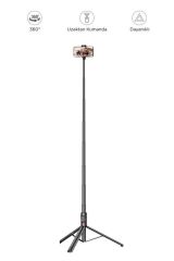 C10 Çok Amaçlı Tripod Kumandalı Selfie Çubuğu 183 Cm Siyah