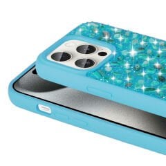 iPhone 15 Pro Kılıf Parlak Taşlı Tasarım Linea Kapak