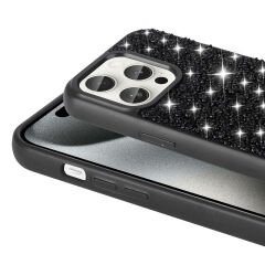 iPhone 15 Pro Kılıf Parlak Taşlı Tasarım Linea Kapak
