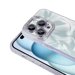 iPhone 15 Pro Max Kılıf Airbagli Parlak Taş Detay Tasarımlı Zore Esila Kapak