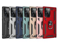 Samsung Galaxy Note 20 Ultra Kılıf Vega Tank Sert Yüzüklü Standlı Zırh Koruma Kapak