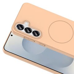 Samsung Galaxy S25 Kılıf Kablosuz Şarj Özellikli Ruby Silikon Kapak