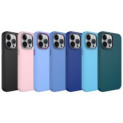 iPhone 14 Pro Kılıf Metal Çerçeve ve Buton Tasarımlı Silikon Luna Kapak
