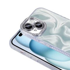 iPhone 15 Kılıf Airbagli Parlak Taş Detay Tasarımlı Esila Kapak