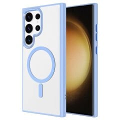 Samsung Galaxy S24 Ultra Kılıf Magsafe Şarj Özellikli Krom Magsafe Silikon Kapak