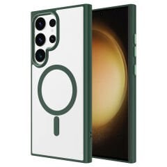 Samsung Galaxy S24 Ultra Kılıf Magsafe Şarj Özellikli Krom Magsafe Silikon Kapak