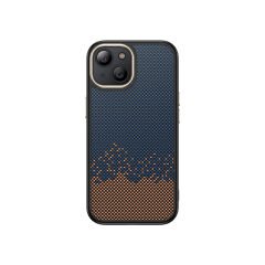 iPhone 14 Plus Kılıf Kablosuz  Şarj Özellikli Karbon Fiber Görünümlü Antina Kapak