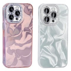 iPhone 14 Pro Max Kılıf Airbagli Parlak Taş Detay Tasarımlı Esila Kapak