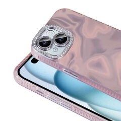 iPhone 15 Plus Kılıf Airbagli Parlak Taş Detay Tasarımlı Esila Kapak