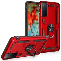 Samsung Galaxy S21 FE Kılıf Vega Tank Sert Yüzüklü Standlı Zırh Koruma Kapak