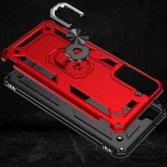 Samsung Galaxy S21 FE Kılıf Vega Tank Sert Yüzüklü Standlı Zırh Koruma Kapak