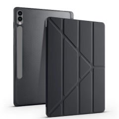 Samsung Galaxy Tab S9 FE Plus Kılıf Tri Folding Kalem Bölmeli Standlı Kılıf