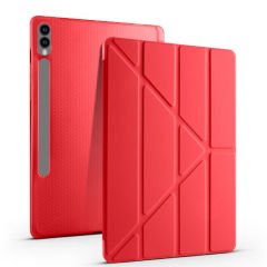Samsung Galaxy Tab S9 FE Plus Kılıf Tri Folding Kalem Bölmeli Standlı Kılıf