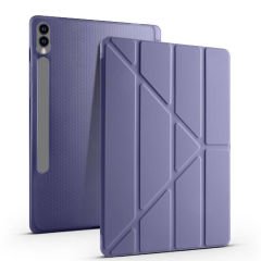 Samsung Galaxy Tab S9 FE Plus Kılıf Tri Folding Kalem Bölmeli Standlı Kılıf