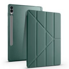 Samsung Galaxy Tab S9 FE Plus Kılıf Tri Folding Kalem Bölmeli Standlı Kılıf