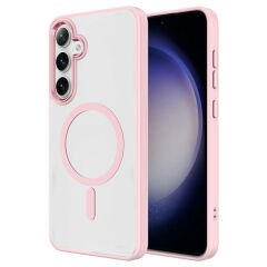 Samsung Galaxy S24 Plus Kılıf Magsafe Şarj Özellikli Krom Magsafe Silikon Kapak