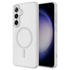 Samsung Galaxy S24 Plus Kılıf Magsafe Şarj Özellikli Krom Magsafe Silikon Kapak