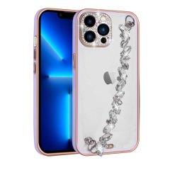 iPhone 13 Pro Max Kılıf Taş Süslemeli Kamera Korumalı El Tutamaçlı Blazer Kapak