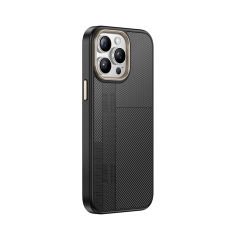 iPhone 14 Pro Max Kılıf Kablosuz Şarj Özellikli Karbon Fiber Görünümlü Antina Kapak